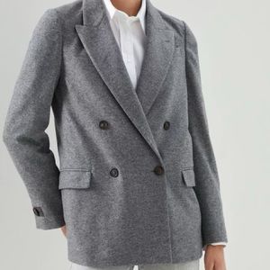 Cashmere jersey blazer with shiny cuff detail
